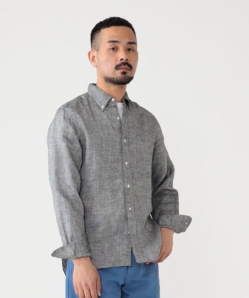 BEAMS PLUS（ビームスプラス）の「BEAMS PLUS / リネン オックスフォード ボタンダウン シャツ（シャツ/ブラウス・メンズ・ホワイト/ブラック/イエロー/ブルー・X-LARGE/MEDIUM/LARGE/SMALL/X-SMALL）」の11枚目の写真
