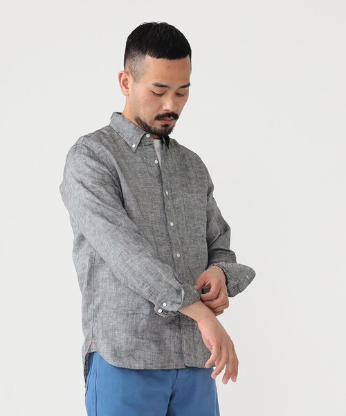 BEAMS PLUS（ビームスプラス）の「BEAMS PLUS / リネン オックスフォード ボタンダウン シャツ（シャツ/ブラウス・メンズ・ホワイト/ブラック/イエロー/ブルー・X-LARGE/MEDIUM/LARGE/SMALL/X-SMALL）」の12枚目の写真