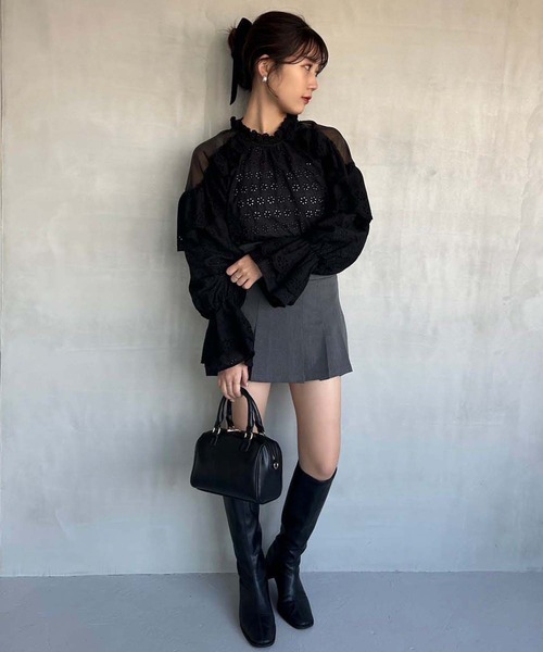 one after another NICE CLAUP(ワンアフターアナザーナイスクラップ)の「【WEB限定】コットンレースブラウス(シャツ/ブラウス・レディース・ブラック/オフホワイト/サックスブルー・FREE)」の22枚目の写真