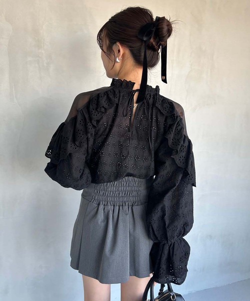one after another NICE CLAUP(ワンアフターアナザーナイスクラップ)の「【WEB限定】コットンレースブラウス(シャツ/ブラウス・レディース・ブラック/オフホワイト/サックスブルー・FREE)」の20枚目の写真