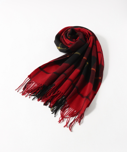 EDIFICE（エディフィス）の「カシミヤ チェックストール（マフラー・メンズ・ブルー/レッド系その他/ダークブルー/パープル系その他・FREE）」の4枚目の写真