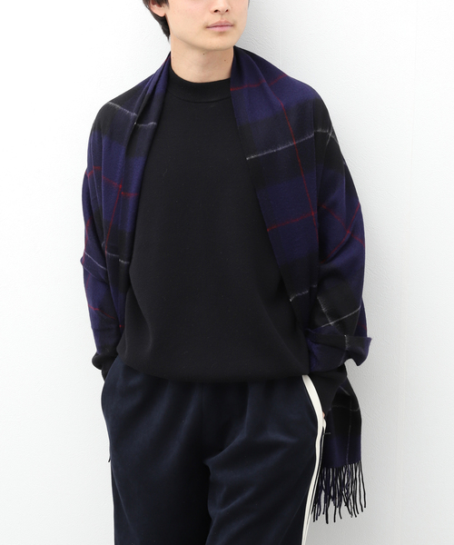 EDIFICE（エディフィス）の「カシミヤ チェックストール（マフラー・メンズ・ブルー/レッド系その他/ダークブルー/パープル系その他・FREE）」の12枚目の写真