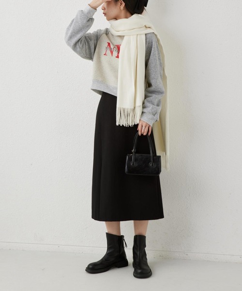 MAISON DE THERESE(メゾン ド テレーズ)の「裏起毛ロゴスウェット NYCロゴラグランショート丈トレーナー(スウェット・レディース・ブラック/グレー・M/L/XL/XX-LARGE)」の17枚目の写真