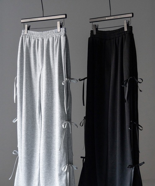 セール】【 2color 】3ストラップサイドリボンワイドスウェット