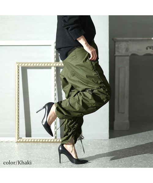 GOLDJAPAN(ゴールドジャパン)の「ドロストパンツ【大きいサイズ対応】(その他パンツ・レディース・カーキ/ブラック・5L/4L/3L/LL)」の13枚目の写真