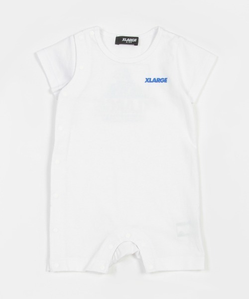 XLARGE KIDS(エクストララージキッズ)の「ホックスゴリラ半袖カバーオール(ロンパース・キッズ・ホワイト/ブラック/ブルー・70cm)」の1枚目の写真