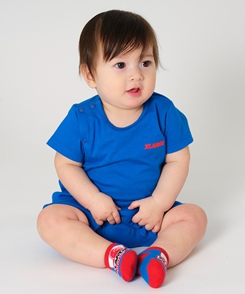 XLARGE KIDS(エクストララージキッズ)の「ホックスゴリラ半袖カバーオール(ロンパース・キッズ・ホワイト/ブラック/ブルー・70cm)」の15枚目の写真