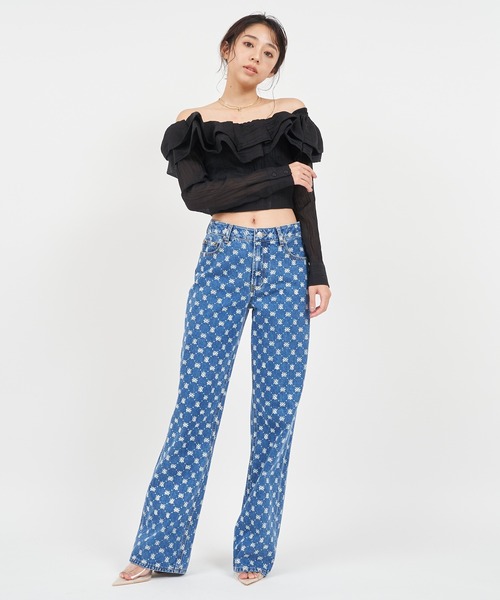 ROYAL PARTY(ロイヤルパーティー)の「ラッフルオフショルシャツブラウス(シャツ/ブラウス・レディース・イエロー/オフホワイト/ブラック・FREE)」の21枚目の写真