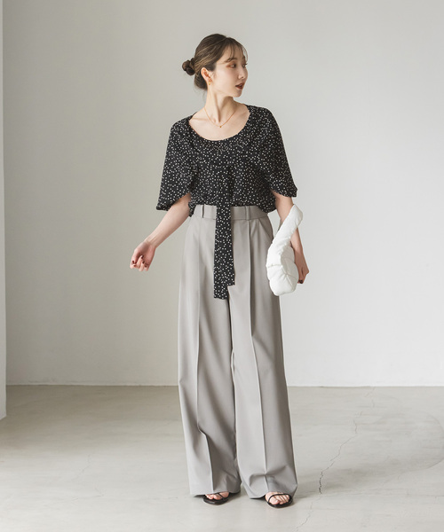 Noble（ノーブル）の「ドットニュアンスボウタイブラウス（シャツ/ブラウス・レディース・ブラック/ブラウン・FREE）」の3枚目の写真