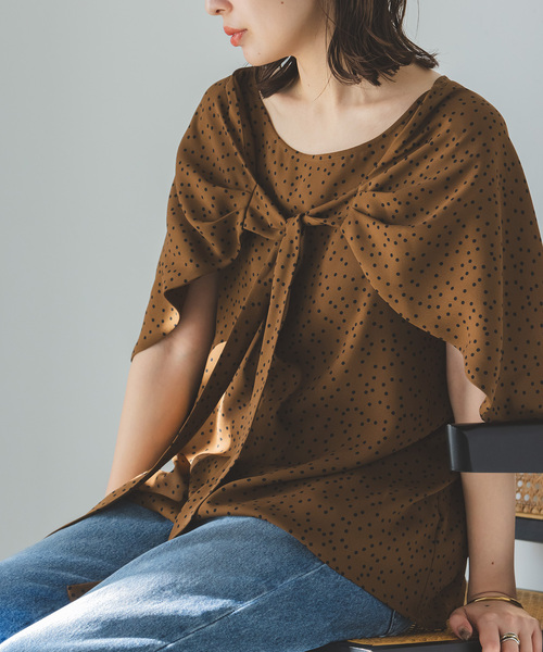 Noble（ノーブル）の「ドットニュアンスボウタイブラウス（シャツ/ブラウス・レディース・ブラック/ブラウン・FREE）」の8枚目の写真