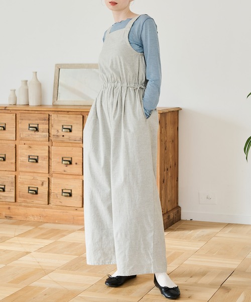 Crisp（クリスプ）の「サイドリボンサロペット（サロペット/オーバーオール・レディース・ブラウン/グレー・FREE）」の9枚目の写真