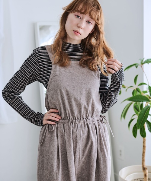 Crisp（クリスプ）の「サイドリボンサロペット（サロペット/オーバーオール・レディース・ブラウン/グレー・FREE）」の22枚目の写真