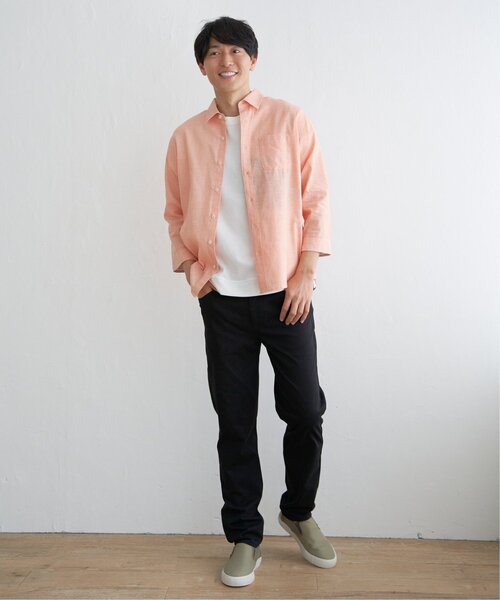 ikka(イッカ)の「【吸水速乾】7分袖イージーケアリネン無地シャツ(シャツ/ブラウス・メンズ・ベージュ/ホワイト/ブルー/グリーン/オレンジ/ライラック・S/M/L/XL)」の22枚目の写真