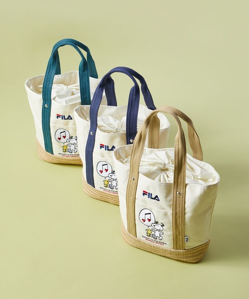 FILA(フィラ)の「【FILA】PEANUTS キャンバスコンビかごトートバッグ/ピーナッツ/コラボ(トートバッグ・レディース・グリーン/ネイビー/ベージュ・FREE)」の12枚目の写真