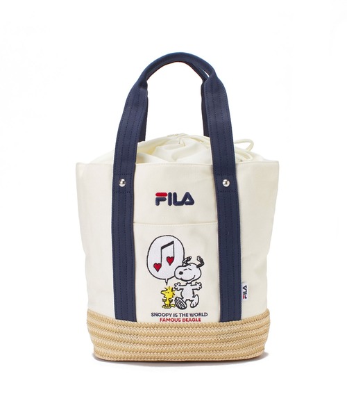FILA(フィラ)の「【FILA】PEANUTS キャンバスコンビかごトートバッグ/ピーナッツ/コラボ(トートバッグ・レディース・グリーン/ネイビー/ベージュ・FREE)」の9枚目の写真