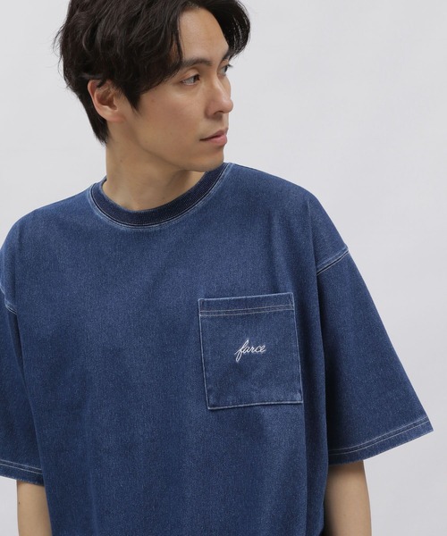 LAKOLE（ラコレ）の「デニム刺繍ポケットT / 102414（Tシャツ