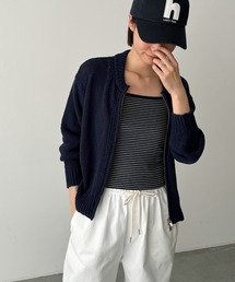 El mar　クルーネックジップニットカーディガン