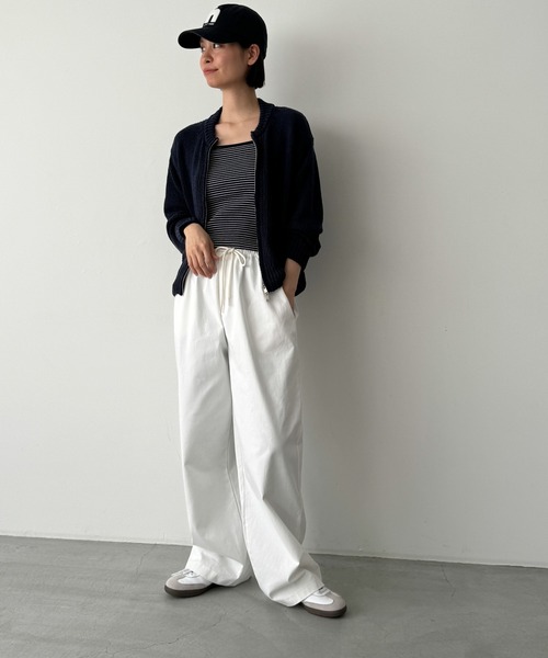 CANAL JEAN（キャナルジーン）の「El mar　クルーネックジップニットカーディガン（カーディガン/ボレロ・レディース・オートミール/ネイビー・ONE SIZE）」の9枚目の写真