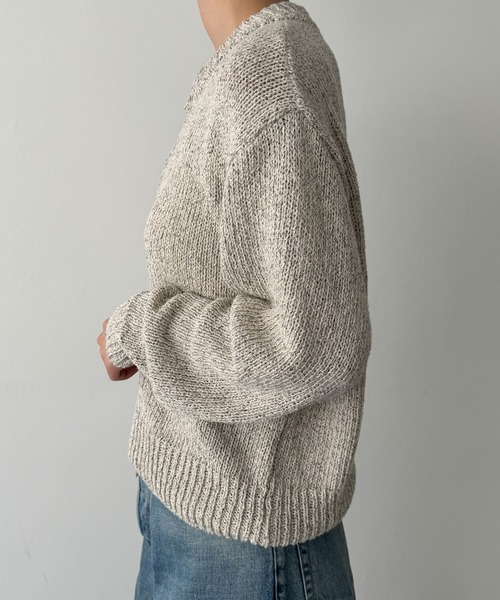 CANAL JEAN（キャナルジーン）の「El mar　クルーネックジップニットカーディガン（カーディガン/ボレロ・レディース・オートミール/ネイビー・ONE SIZE）」の12枚目の写真