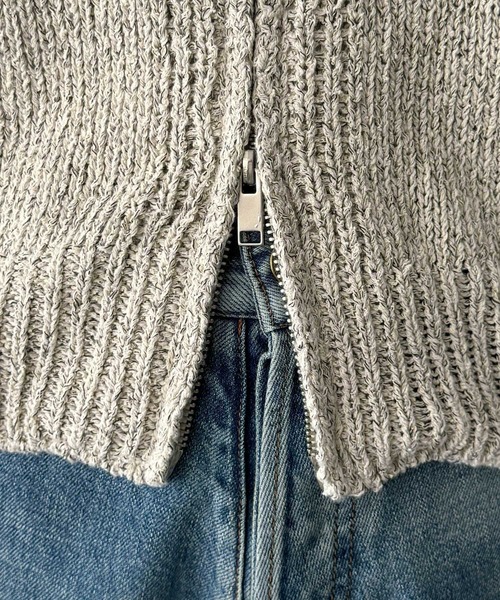 CANAL JEAN（キャナルジーン）の「El mar　クルーネックジップニットカーディガン（カーディガン/ボレロ・レディース・オートミール/ネイビー・ONE SIZE）」の16枚目の写真