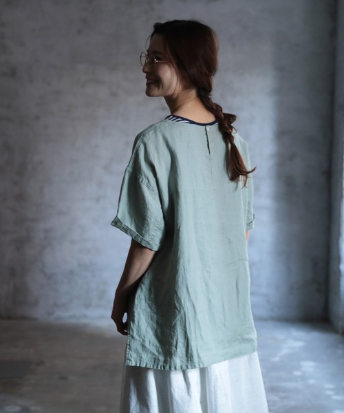 soulberry ソウルベリー　リネン　ブラウス　Tシャツ リネンTee（シャツ/ブラウス）｜soulberry（ソウルベリー）の