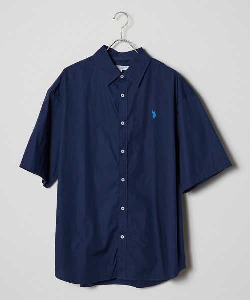 U.S. POLO ASSN.(ユーエスポロアッスン)の「U.S. POLO ASSN./ユーエスポロアッスン ワンポイント刺繍 レギュラーカラーシャツ 半袖シャツ(シャツ/ブラウス・メンズ・ホワイト/ネイビー/インディゴブルー/ホワイト×ブルー/ライラック/ホワイト×ネイビー・LL/S/M/L)」の4枚目の写真