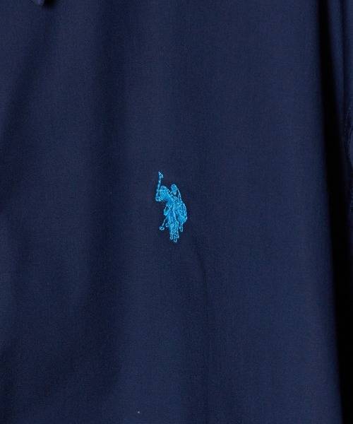U.S. POLO ASSN.(ユーエスポロアッスン)の「U.S. POLO ASSN./ユーエスポロアッスン ワンポイント刺繍 レギュラーカラーシャツ 半袖シャツ(シャツ/ブラウス・メンズ・ホワイト/ネイビー/インディゴブルー/ホワイト×ブルー/ライラック/ホワイト×ネイビー・LL/S/M/L)」の9枚目の写真