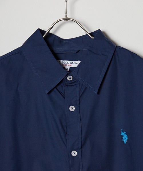 U.S. POLO ASSN.(ユーエスポロアッスン)の「U.S. POLO ASSN./ユーエスポロアッスン ワンポイント刺繍 レギュラーカラーシャツ 半袖シャツ(シャツ/ブラウス・メンズ・ホワイト/ネイビー/インディゴブルー/ホワイト×ブルー/ライラック/ホワイト×ネイビー・LL/S/M/L)」の7枚目の写真
