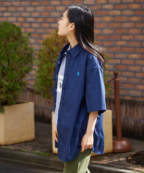 U.S. POLO ASSN.(ユーエスポロアッスン)の「U.S. POLO ASSN./ユーエスポロアッスン ワンポイント刺繍 レギュラーカラーシャツ 半袖シャツ(シャツ/ブラウス・メンズ・ホワイト/ネイビー/インディゴブルー/ホワイト×ブルー/ライラック/ホワイト×ネイビー・LL/S/M/L)」の18枚目の写真
