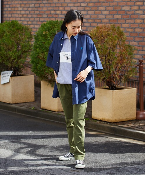 U.S. POLO ASSN.(ユーエスポロアッスン)の「U.S. POLO ASSN./ユーエスポロアッスン ワンポイント刺繍 レギュラーカラーシャツ 半袖シャツ(シャツ/ブラウス・メンズ・ホワイト/ネイビー/インディゴブルー/ホワイト×ブルー/ライラック/ホワイト×ネイビー・LL/S/M/L)」の20枚目の写真