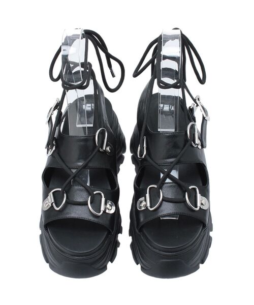 jouetie（ジュエティ）の「レースアップスニーカーソールサンダル（サンダル・レディース・ブラック/ゴールド・MEDIUM/LARGE）」の12枚目の写真