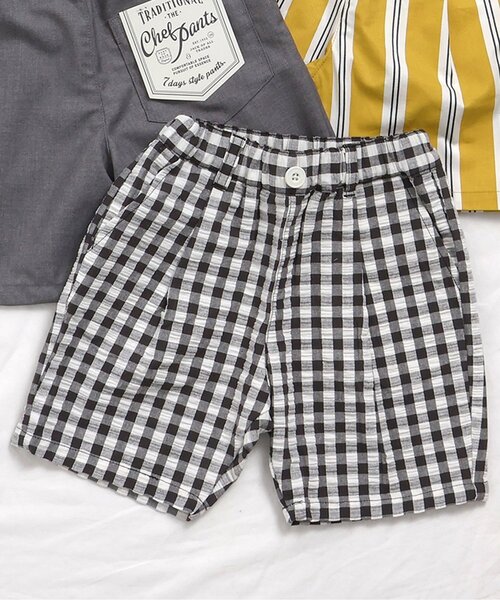apres les cours（アプレレクール）の「シェフハーフパンツ/7days Style pants（その他パンツ・キッズ・チャコール/チェック/インディゴブルー/イエロー/ブラック・80/90/100/110/120/130）」の5枚目の写真