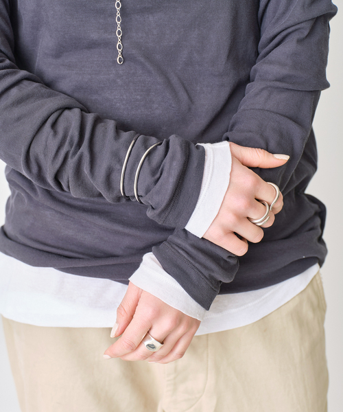 Bijou R.I (ビジューアールアイ)の「【Bijou R.I / ビジューアールアイ】Stitch Bent Bracelet(ブレスレット・レディース・シルバー/ゴールド・SMALL)」の8枚目の写真