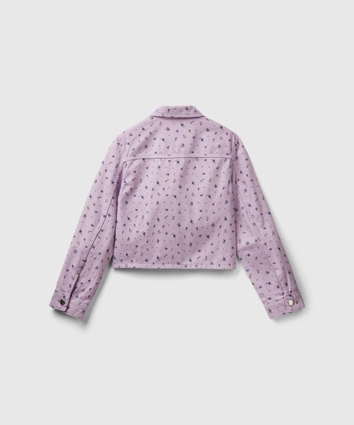 BENETTON (UNITED COLORS OF BENETTON)（ベネトンユナイテッドカラーズオブベネトン）の「花柄プリントクロップド丈カラーデニムジャケット（デニムジャケット・レディース・アイボリー/ラベンダー/ブルー・XX-SMALL/X-SMALL/SMALL/MEDIUM/LARGE）」の12枚目の写真