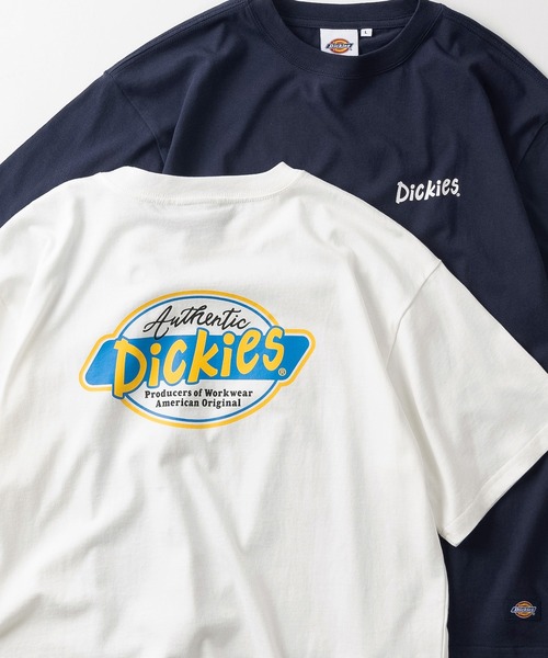 Dickies(ディッキーズ)の「【0】【Dickies/ディッキーズ】ワンポイントロゴ&バックBIGロゴ ストリートデザイン ワイドシルエット半袖Tシャツ/ビッグシルエット/オーバーサイズ(Tシャツ/カットソー・メンズ・ブラック/ダークネイビー/ホワイト/スミクロ/ダークグレー/ネイビー/ブラック系その他/オフホワイト・L/M)」の1枚目の写真