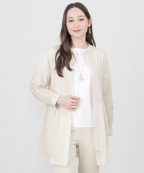 【セール】ナチュラルドライオーガンジーミドルジャケット（ブルゾン）｜AMACA（アマカ） 21,868円