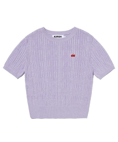 ニット セーター KIRSH SMALL CHERRY CABLE CROP KNIT/キルシースモールチェリーケーブルクロップニット レディース KIRSH（キルシー）の「KIRSH SMALL CHERRY CABLE CROP KNIT LS