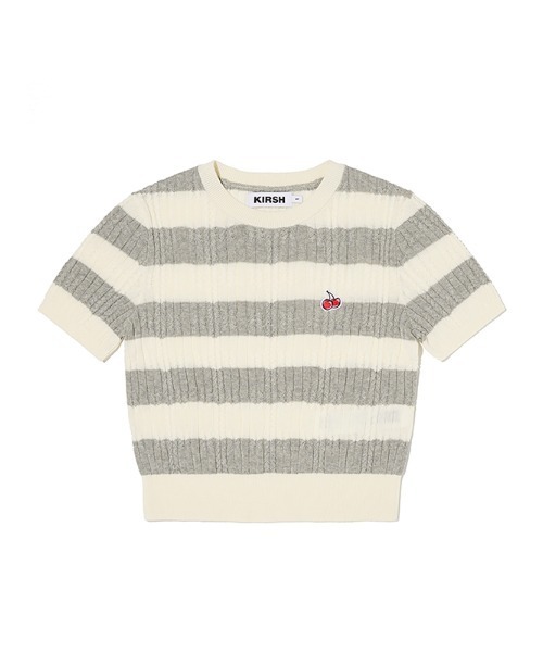 ニット セーター KIRSH SMALL CHERRY CABLE CROP KNIT/キルシースモールチェリーケーブルクロップニット レディース KIRSH（キルシー）の「KIRSH SMALL CHERRY CABLE CROP KNIT LS
