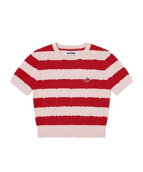 ニット セーター KIRSH SMALL CHERRY CABLE CROP KNIT/キルシースモールチェリーケーブルクロップニット レディース KIRSH（キルシー）の「KIRSH SMALL CHERRY CABLE CROP SHORT