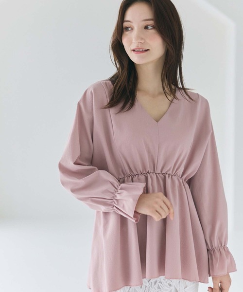 fifth（フィフス）の「Vネックペプラムブラウス（シャツ/ブラウス・レディース・ホワイト/ピンク/ブラック・M）」の13枚目の写真