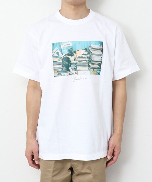 NOLLEY'S goodman（ノーリーズグッドマン）の「GOODMAN CAT&DOG photo T-shirts フォトプリントTシャツ（Tシャツ/カットソー・メンズ・オフホワイト/チャコールグレー/ホワイト/キナリ/マスタード/インディゴブルー/ブラック系その他・S/M/L）」の12枚目の写真