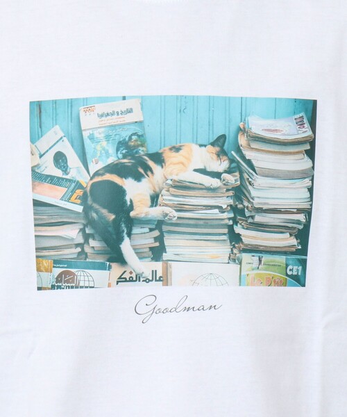 NOLLEY'S goodman（ノーリーズグッドマン）の「GOODMAN CAT&DOG photo T-shirts フォトプリントTシャツ（Tシャツ/カットソー・メンズ・オフホワイト/チャコールグレー/ホワイト/キナリ/マスタード/インディゴブルー/ブラック系その他・S/M/L）」の13枚目の写真