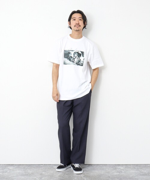 NOLLEY'S goodman（ノーリーズグッドマン）の「GOODMAN CAT&DOG photo T-shirts フォトプリントTシャツ（Tシャツ/カットソー・メンズ・オフホワイト/チャコールグレー/ホワイト/キナリ/マスタード/インディゴブルー/ブラック系その他・S/M/L）」の14枚目の写真