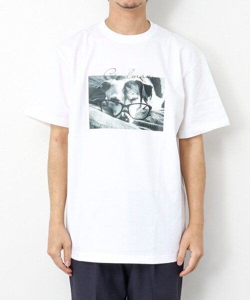 NOLLEY'S goodman（ノーリーズグッドマン）の「GOODMAN CAT&DOG photo T-shirts フォトプリントTシャツ（Tシャツ/カットソー・メンズ・オフホワイト/チャコールグレー/ホワイト/キナリ/マスタード/インディゴブルー/ブラック系その他・S/M/L）」の19枚目の写真