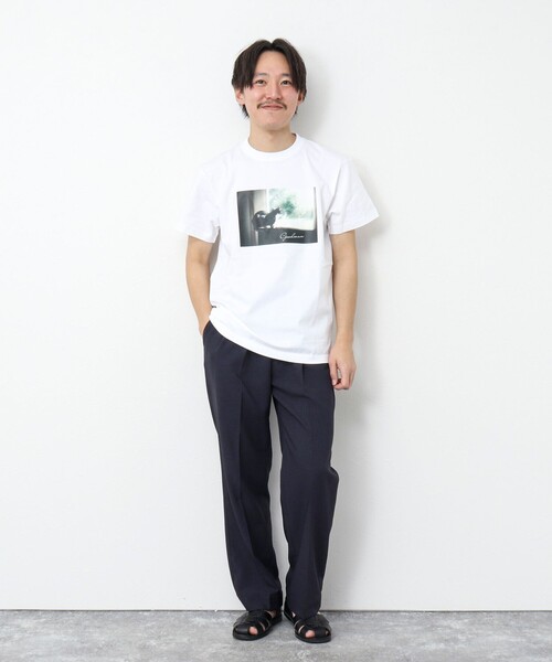 NOLLEY'S goodman（ノーリーズグッドマン）の「GOODMAN CAT&DOG photo T-shirts フォトプリントTシャツ（Tシャツ/カットソー・メンズ・オフホワイト/チャコールグレー/ホワイト/キナリ/マスタード/インディゴブルー/ブラック系その他・S/M/L）」の21枚目の写真