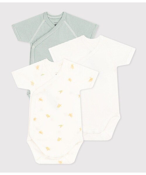 【セール】半袖あわせボディ３枚組（肌着）｜PETIT BATEAU（プチバトー）