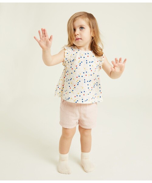 PETIT BATEAU（プチバトー）の「コットンショートパンツ（その他パンツ・キッズ・ピンク・18MONTH/12MONTH/24MONTH/36MONTH）」の2枚目の写真