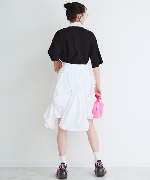 Narcissus（ナルシス）の「刺繍ロゴTシャツ（Tシャツ/カットソー・レディース・ブラック/ホワイト・FREE）」の6枚目の写真