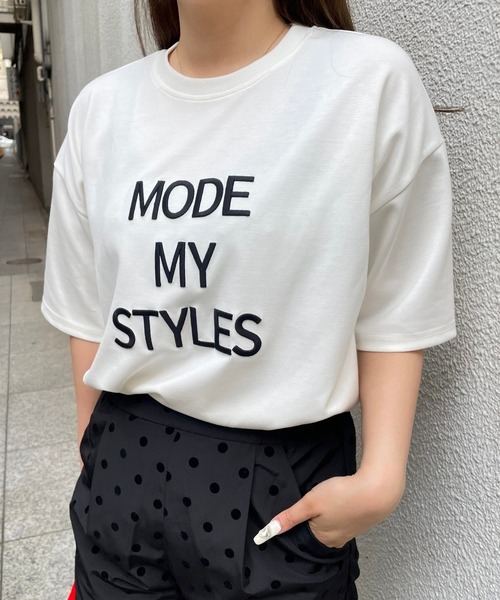 Narcissus（ナルシス）の「刺繍ロゴTシャツ（Tシャツ/カットソー・レディース・ブラック/ホワイト・FREE）」の16枚目の写真