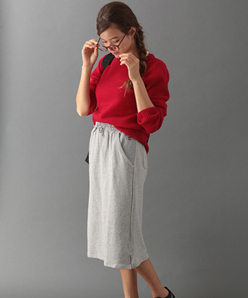 SEVENDAYS=SUNDAY（セブンデイズサンデイ）の「シェットランドウール　長袖クルーネックプルオーバー（ニット/セーター・レディース・ネイビー/オフホワイト/グレー/レッド・MEDIUM/LARGE）」の4枚目の写真